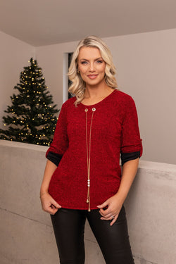Carraig Donn Shimmer Top in Red