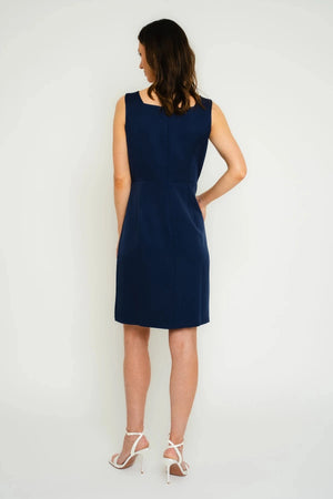 Carraig Donn Short Sleeve Detachable Lace Top Dress in Navy