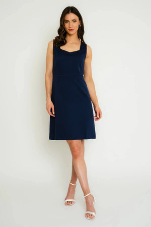 Carraig Donn Short Sleeve Detachable Lace Top Dress in Navy