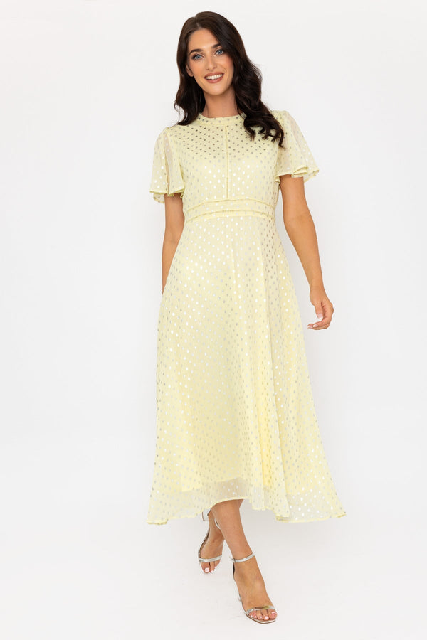 Yellow Midi Dress Wedding Guest Polka Dot J Crew Wedding Guest