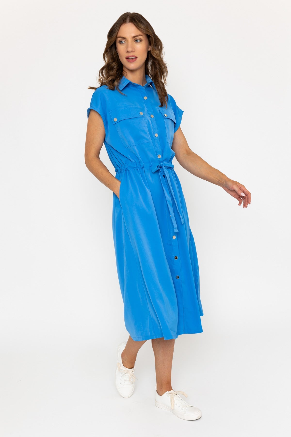 Utility Midi Dress in Blue Summer Dresses Carraig Donn