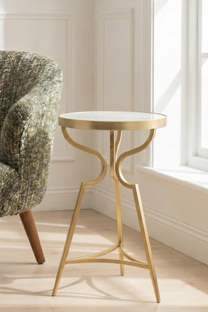Carraig Donn Side Table with Gold Finish