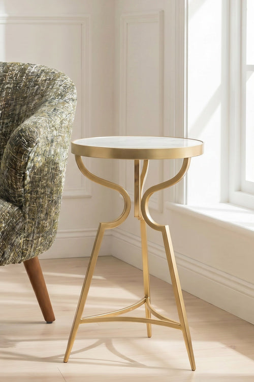 Side Table with Gold Finish