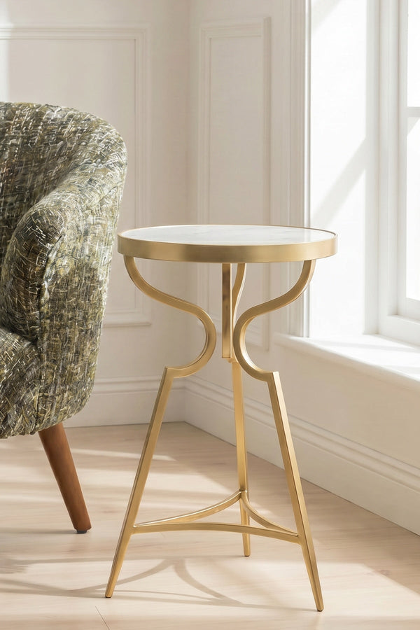 Carraig Donn Side Table with Gold Finish