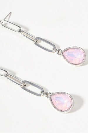 Carraig Donn Silver And Pink Drop Earrings