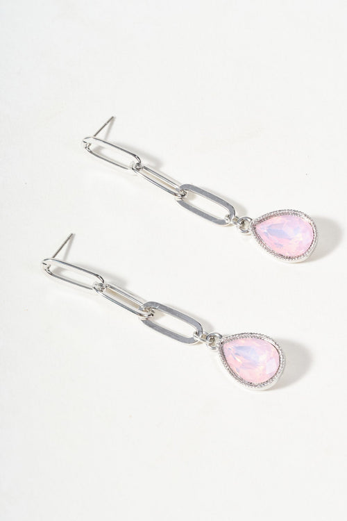 Carraig Donn Silver And Pink Drop Earrings