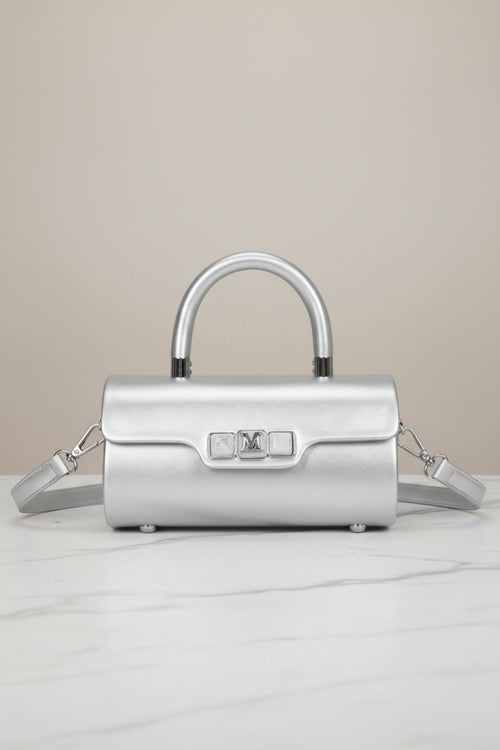 Silver Barrel Evening Bag