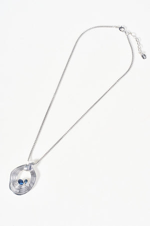 Carraig Donn Silver Blue Stone Inset Necklace