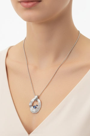 Carraig Donn Silver Blue Stone Inset Necklace