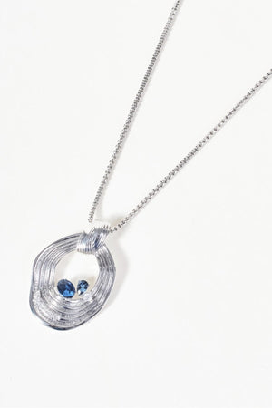 Carraig Donn Silver Blue Stone Inset Necklace