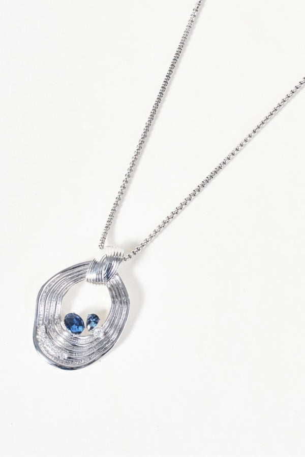 Carraig Donn Silver Blue Stone Inset Necklace