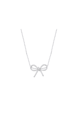 Carraig Donn Silver Bow Ball Chain Necklace