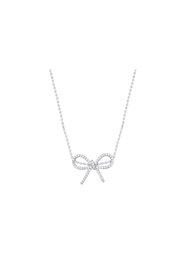 Carraig Donn Silver Bow Ball Chain Necklace