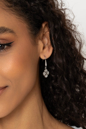 Carraig Donn Silver Clover Drop Earrings