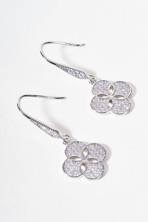 Carraig Donn Silver Clover Drop Earrings