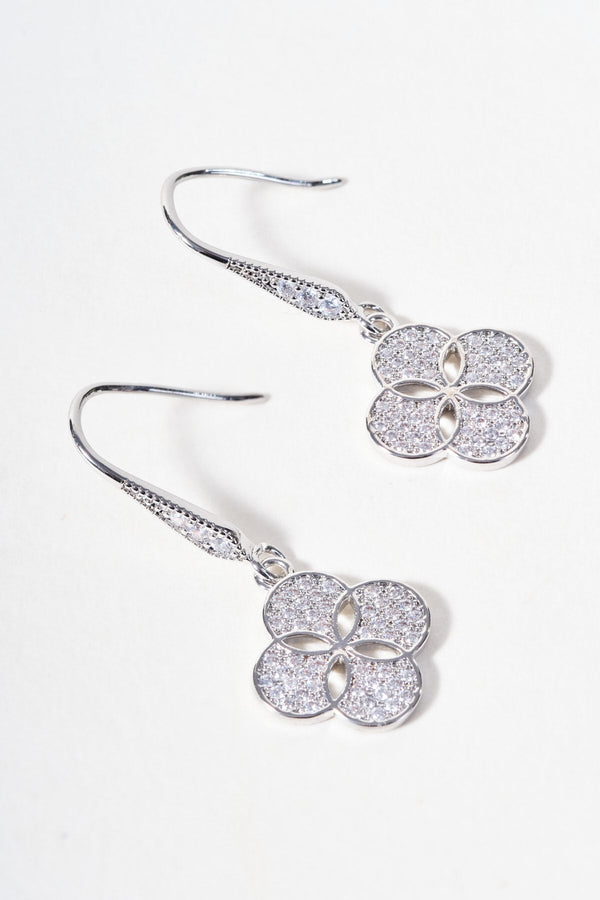 Carraig Donn Silver Clover Drop Earrings