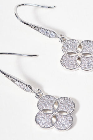 Carraig Donn Silver Clover Drop Earrings