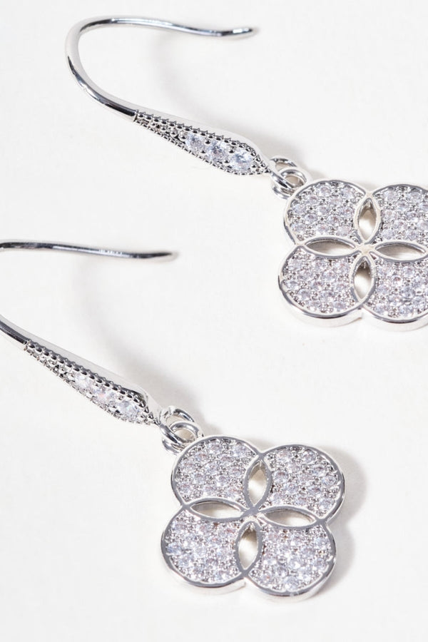 Carraig Donn Silver Clover Drop Earrings