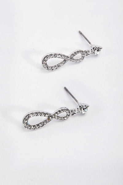 Carraig Donn Silver Diamante Infinity Earrings