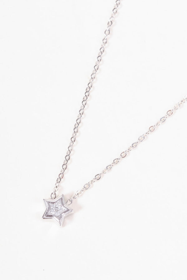 Carraig Donn Silver Diamante Star Necklace
