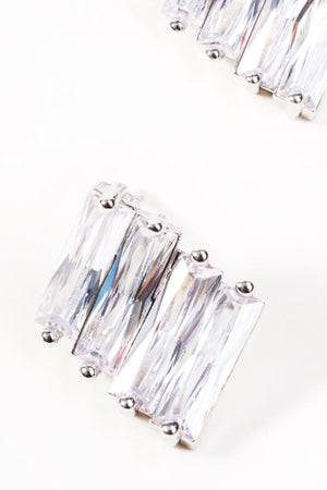 Carraig Donn Silver Diamante Stud Earrings