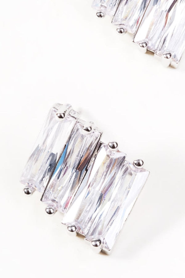 Carraig Donn Silver Diamante Stud Earrings