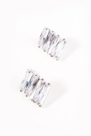 Carraig Donn Silver Diamante Stud Earrings