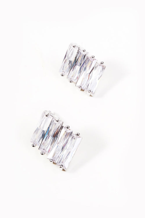 Carraig Donn Silver Diamante Stud Earrings