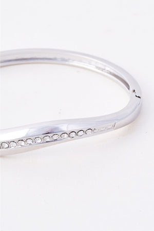Carraig Donn Silver Diamante Wave Bangle