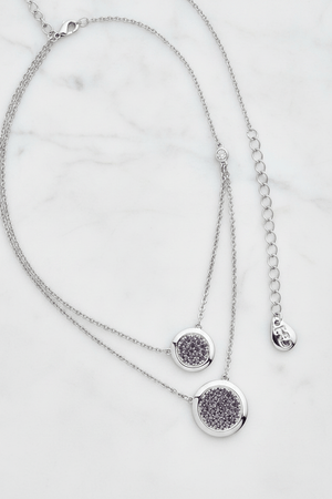 Carraig Donn Silver Double Moon Drop Pendant