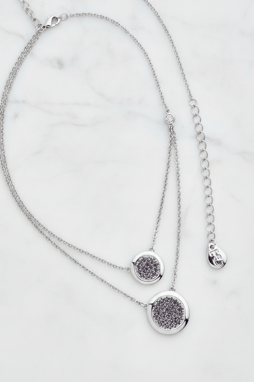 Silver Double Moon Drop Pendant