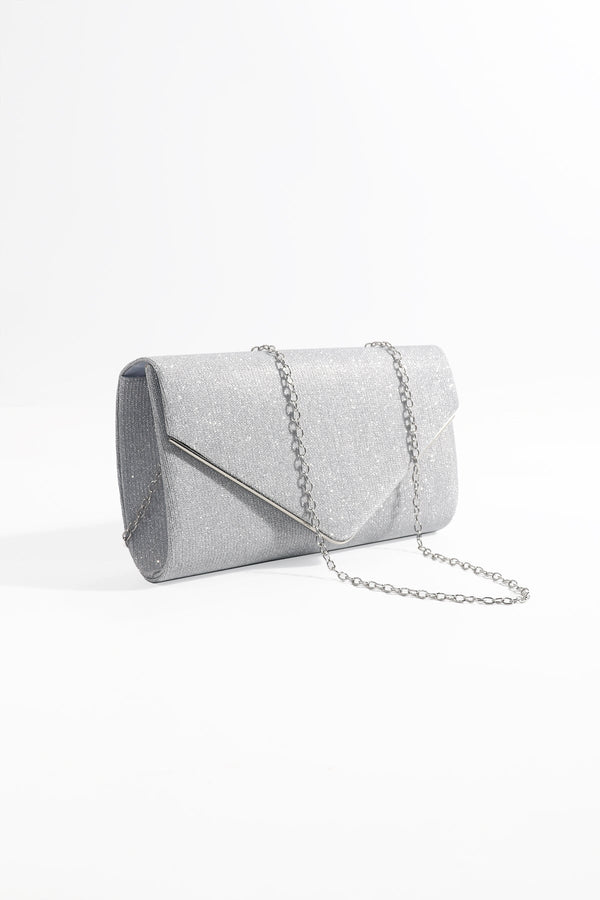 Carraig Donn Silver Envelope Clutch Bag