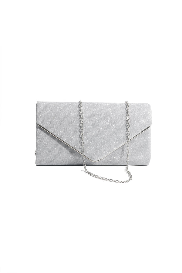 Carraig Donn Silver Envelope Clutch Bag