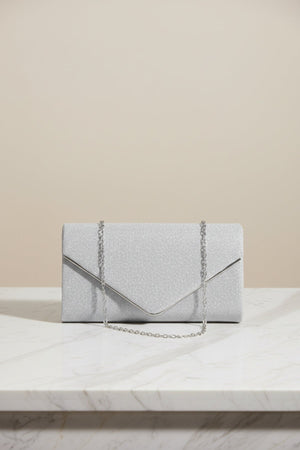 Carraig Donn Silver Envelope Clutch Bag