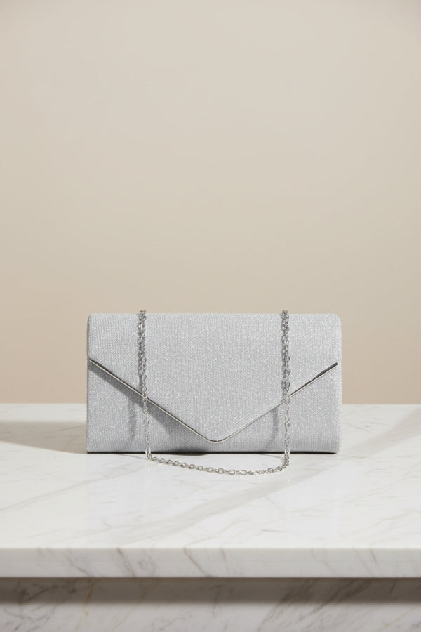 Carraig Donn Silver Envelope Clutch Bag
