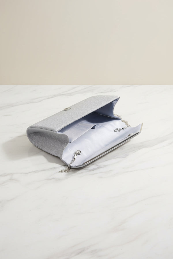 Carraig Donn Silver Envelope Clutch Bag