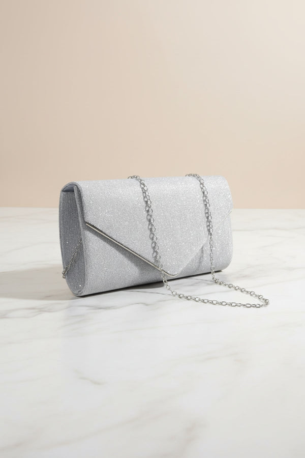 Carraig Donn Silver Envelope Clutch Bag