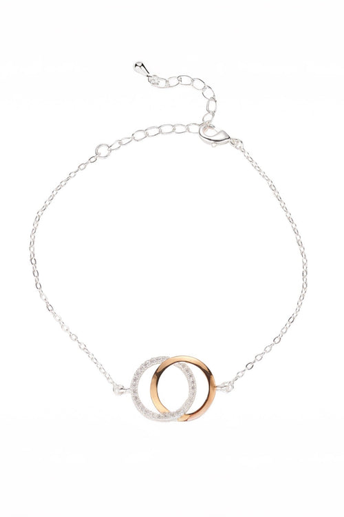 Silver & Gold Interlinking Circles Bracelet