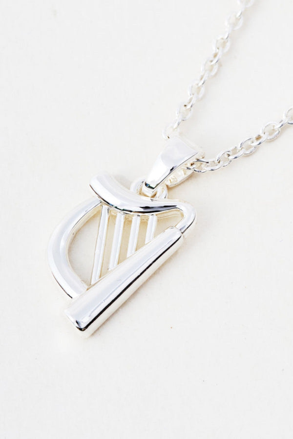 Carraig Donn Silver Harp Pendant Necklace