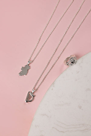 Carraig Donn Silver Harp Pendant Necklace