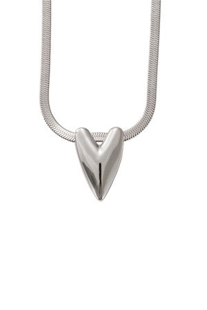 Carraig Donn Silver Heart Necklace with Flat Snake Chain