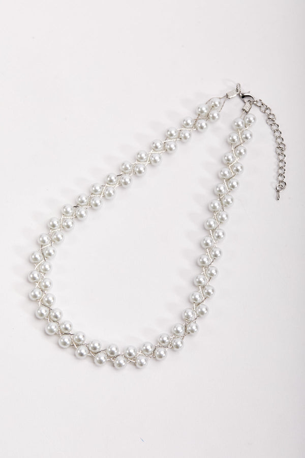 Carraig Donn Silver Intertwined Pearl Necklace