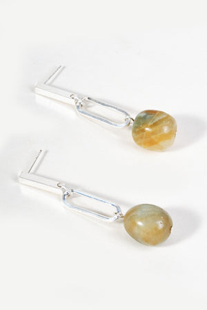 Carraig Donn Silver Link Bead Drop Earrings