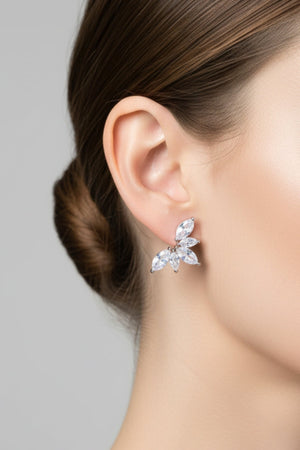 Carraig Donn Silver Marquise Cluster Earrings