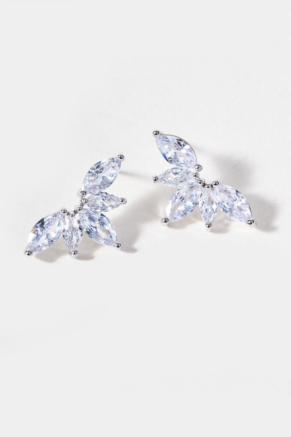 Carraig Donn Silver Marquise Cluster Earrings
