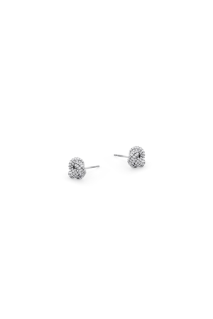 Carraig Donn Silver Pave Knot Earrings
