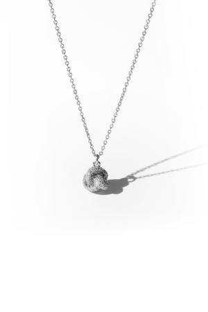 Carraig Donn Silver Pave Knot Pendant Necklace