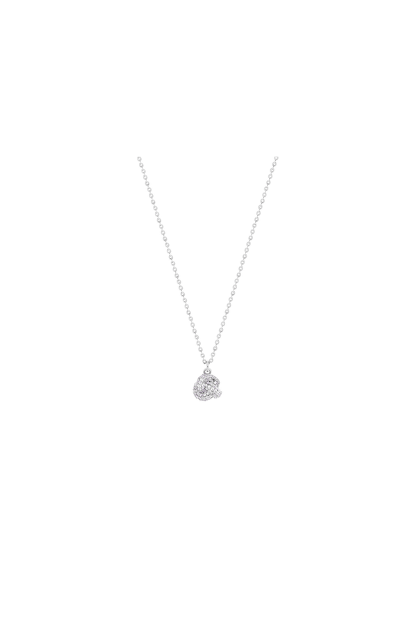 Carraig Donn Silver Pave Knot Pendant Necklace