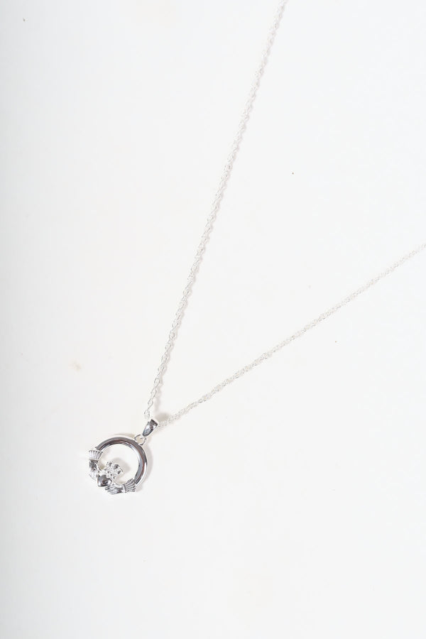 Carraig Donn Silver Plated Claddagh Necklace