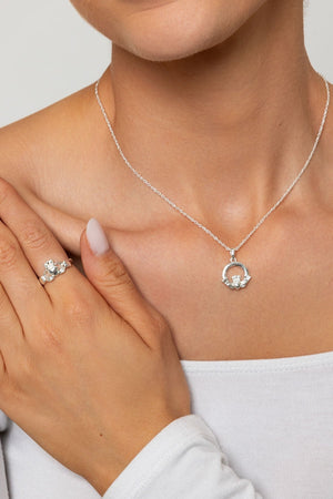 Carraig Donn Silver Plated Claddagh Ring - Size 7